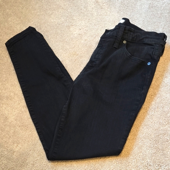 Madewell Women's High Rise Skinny Black Denim Jeans Size 30 - Picture 1 of 10